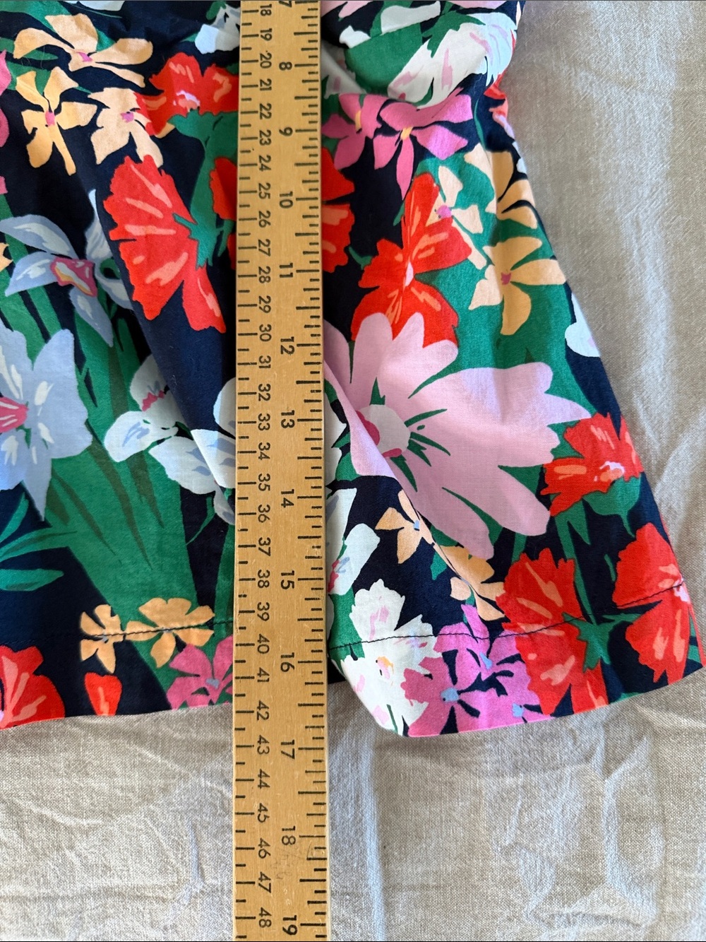 Old Navy Navy Floral Square-Neck Puff Sleeve Top - Picture 7 of 7